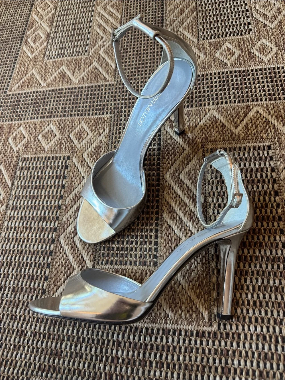 TAMARA MELLON Whisper Specchio Silver Sandal Heels Size 41 (10.5)